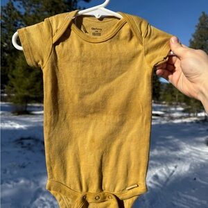 Natural Marigold Dye Mustard Yellow Baby Bodysuit
